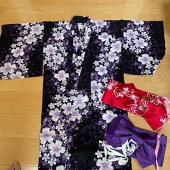 お取引中　浴衣　フリーサイズ　帯付きの画像
