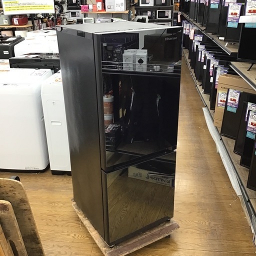 【超美品】Hisense 冷凍庫 168L H-16【ご来店頂ける方限定】Hisenseのミラートップ2ドア冷凍冷蔵庫です