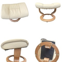★定価約35万円!! メイフェア 本革 ストレスレスチェア＆オットマン付き Ekornes エコーネス  M サイズ クラシックベース の画像