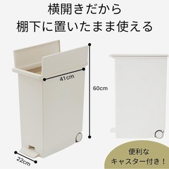 両開きダストボックス （27L） ブラック ゴミ箱 後輪キャスター付き の画像