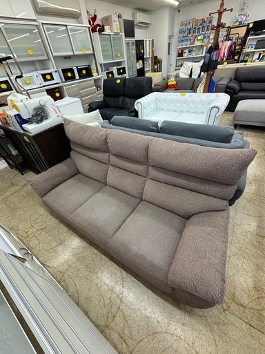 3Pソファ 布ソファ ブラウン