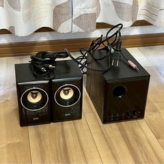 サンワサプライ 木製2.1chスピーカー  MM-SPWD3BKNの画像
