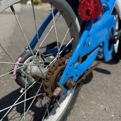【無料】16インチ子供用自転車（ブルー）ブレーキ良好・ベル付き・錆ありの画像