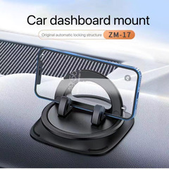   🚗【新品未使用】車載スマホホルダー ZM-17 ダッシュボード取付 スプリング自動ロック式 シリコン滑り止め 回転可能 iPhone Android GPS対応 片手操作可能 車載ホルダー スマホスタンド 携帯スタンド ブラックの画像