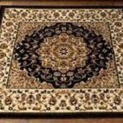 新品☆高級トルコ製　ウィルトン織ペルシャ柄メダリオン ラグマット133x133の画像