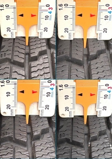 ⑯ 145/80R13 中古冬用タイヤと中古ダイハツ純正ホイールの4本セット