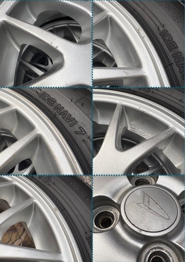 ⑯ 145/80R13 中古冬用タイヤと中古ダイハツ純正ホイールの4本セット