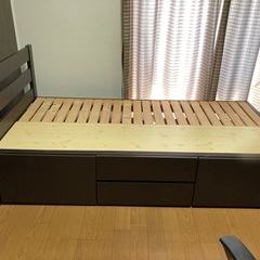 収納付きシングルベット（引き出し４つ）の画像
