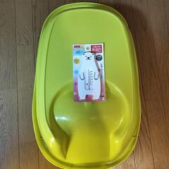 沐浴用ベビーバス➕️（新品）くま湯温計の画像