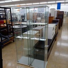 リユースのサカイ太田店★ジモティ割あり★  ガラス棚 白 H163.2×D42.5×W36.5 クリーニング済み OJ10318の画像