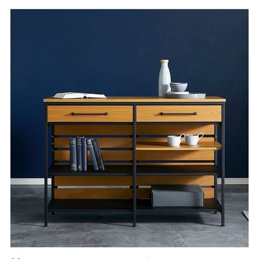 LOWYA [幅120] キッチンカウンター スチール脚使用 レンジ台 キッチン収納 キャビネット