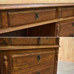 ≪zyt2369ジ≫ 三越家具/ブルージュ 書斎机/片袖机 鍵無し 英国アンティーク調/デスク/カントリーハウス/ヴィンテージ家具/中古家具/宮城県仙台市 70726-01の画像