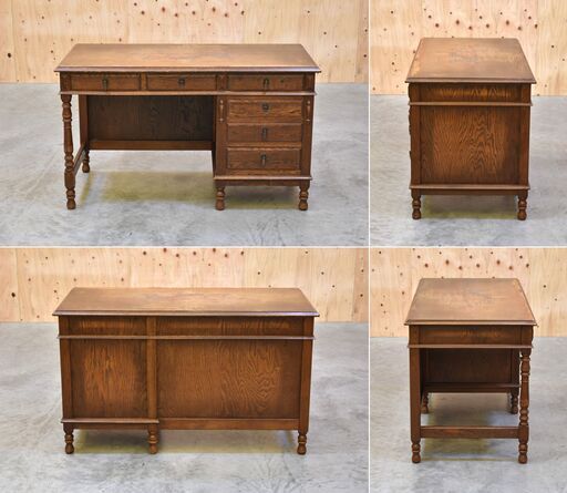 ≪zyt2369ジ≫ 三越家具/ブルージュ 書斎机/片袖机 鍵無し 英国