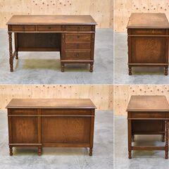 ≪zyt2369ジ≫ 三越家具/ブルージュ 書斎机/片袖机 鍵無し 英国アンティーク調/デスク/カントリーハウス/ヴィンテージ家具/中古家具/宮城県仙台市 70726-01の画像