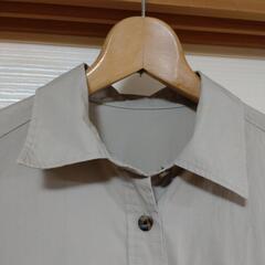 GU ワークシャツワンピース 　Ｌサイズ　ベージュ　シャツワンピースの画像