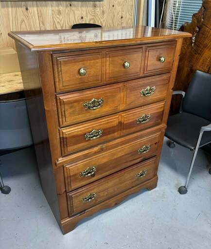 US アメリカン ブロイヒル Broyhill 5段チェスト、幅86cm Used/キレイ