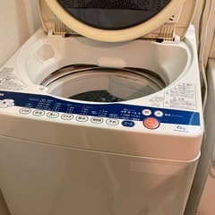 東芝 TOSHIBA 全自動洗濯機 6kg ピュアホワイト AW-6GA4（W）の画像