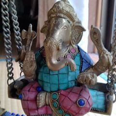 インド製　置物　ガネーシャ　真鍮　豊穣の神様の画像