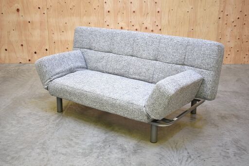 【ニトリ・送料込】背もたれと肘掛けが動くソファベッド(マークスAM GY) 背もたれと肘掛けが動くソファベッド (マークスAM GY) | ニトリ