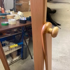 木製スタンドミラー キャスター付き　高さ約156cm 幅約48cm 奥行40cm 鏡 姿見 ミラー 全身鏡 スタンドミラーの画像