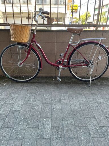 26インチ 自転車 シティサイクル ブリヂストン 3段変速 カゴ付き 荷台