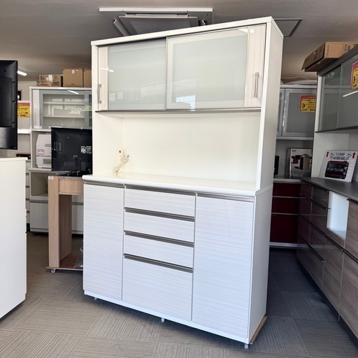 めいこ　美品　ニトリ　キッチンボード　140cm　ポスティア お得，お買い得 ニトリ 食器棚 ポスティア 140cm幅 美品