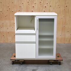 【8/10直販】≪zyt2372ジ≫ ニトリ レンジボード/キッチンカウンター 幅88cm キュリー？ レンジ台/食器棚/90cm/新生活/一人暮らし/中古家具/宮城県仙台市 70731-16の画像
