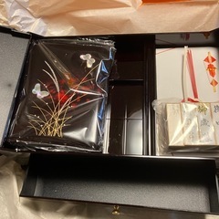 新品箱入り　重厚なる文箱セットの画像