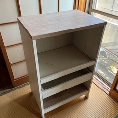 レンジ台　キッチン収納　ホワイト木目あり