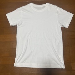 GU メンズ　コットンカラークルーネック　Tシャツ　ホワイト　半袖 綿100%の画像