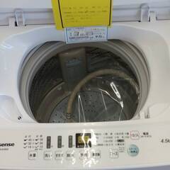 【広島石内店】ジモティー割！4.5kg洗濯機/ハイセンス/2021年製/クリーニング済み/HG-6682の画像