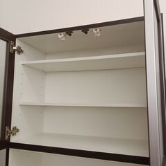 ★リユースのサカイ千葉中央店★期間限定割引有 NITORI 食器棚 ブラウン H199.5×D51×W80 クリーニング済み TC4067の画像