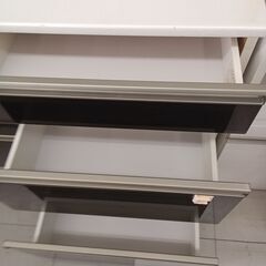 ★リユースのサカイ千葉中央店★期間限定割引有  レンジボード ホワイト/ブラック H198×D49×W120 クリーニング済み TC4069の画像