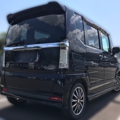 お買い得車‼️N-BOX カスタム　Gターボパッケージ　ナビ　テレビ　リアフリップダウンモニター　両側パワスラ　クルーズコントロール　アルミ　キーフリー　プッシュスタート　の画像