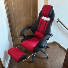 山善　ゲーミングチェア　オットマン付の画像