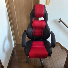 山善　ゲーミングチェア　オットマン付の画像
