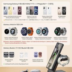 Samsung用3 in 1磁気折りたたみ式ワイヤレス充電器の画像