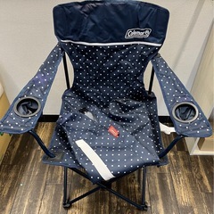 中古品】Coleman コールマン アクションチェア ネイビー ドット