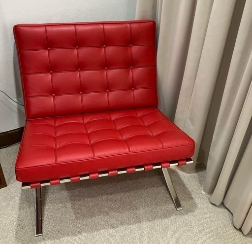 バルセロナチェア　赤　二脚