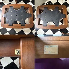 高級家具 二脚セット　キツツキ　飛騨産業　穂高　オットマン　ボタニカル柄　レトロの画像