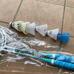 バトミントンラケット2本　シャトル付きの画像