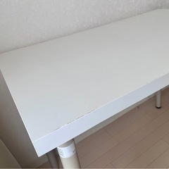 IKEA イケア テーブル LINNMON ダイニングテーブル　ホワイト×脚はグレー  の画像