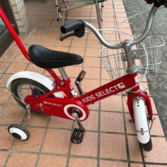12インチ　キッズ　自転車　補助輪とスタンド付き　の画像