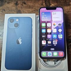 超美品 Apple iPhone 13mini 128G ブルー SIMフリーの画像