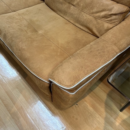 【リサイクル市場エコ伊川谷】2人掛けソファ ダークブラウン W108/H68/D57.5cm 【取りに来られる方限定】 リサイクル市場エコ伊川谷】2人掛けソファ 電動リクライニング 幅192
