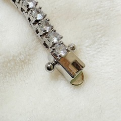 未使用品 プラチナ カラー テニス ネックレス 45cm 3mm
 の画像