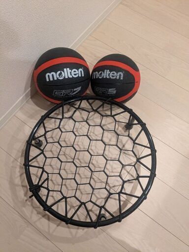 【値下げしました】バスケット　ドリブルネット　中古 バスケ、ドリブル室内練習用ネット (o8) 千早のバスケットボール