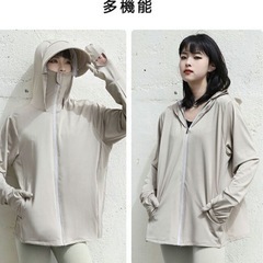 新品　UVカット ライトグリーン　パーカー 接触冷感 UPF50+フリーサイズ の画像