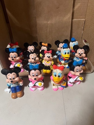 レア　昭和レトロ　平成レトロ　ディズニー　貯金箱　ぜんまい　ソフビ　指人形 レア 昭和レトロ 平成レトロ ディズニー 貯金箱 ぜんまい ソフビ