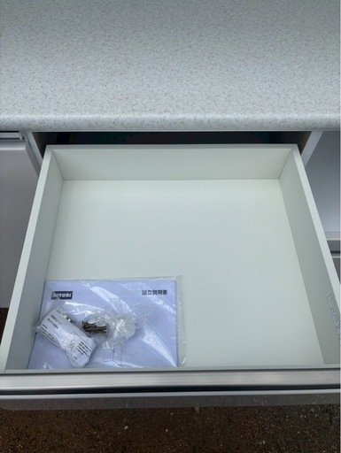 【成約済み】ニトリ 食器棚 キッチンボード ホワイト アルミナ2 120KB